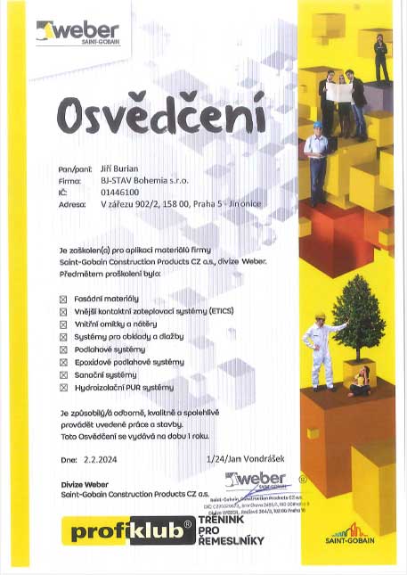 OSVĚDČENÍ-SAINT GOBAIN